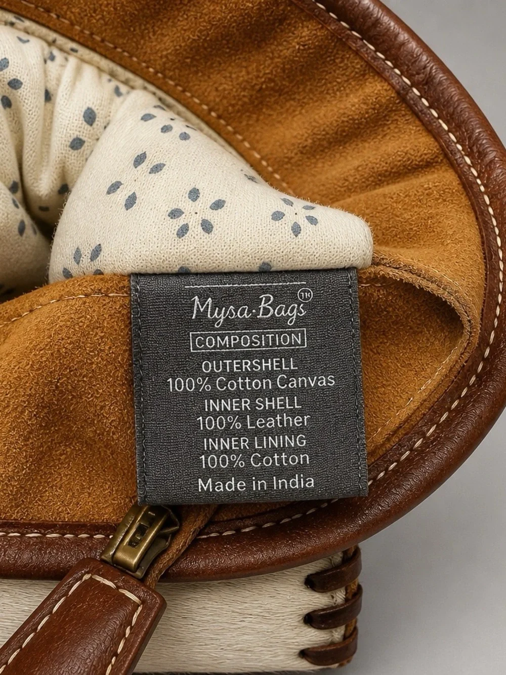 Myra Bag Cowhide/Tapastry Zip Close Large Purse